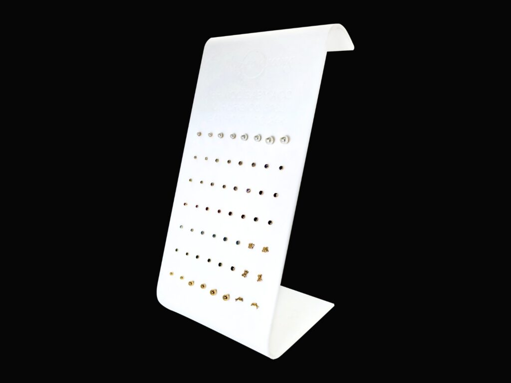 KIT BRINCO BABY 28 PARES + EXPOSITOR - BRANCO/ BANHO 24K