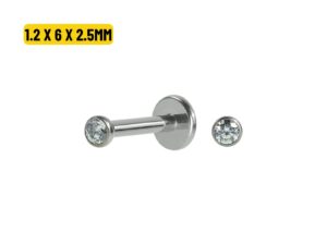 LABRET TITÂNIO PONTO DE LUZ PUSH PIN – 1.2 X 6 X 2.5MM
