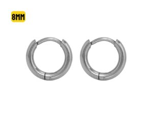 PAR BRINCO ARGOLA CLICKER AÇO LISA – 8MM