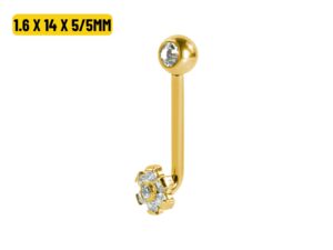 ÍNTIMO TITÂNIO PVD R/I FLOR CRAVEJADA – 1.6 X 14 X 5/5MM