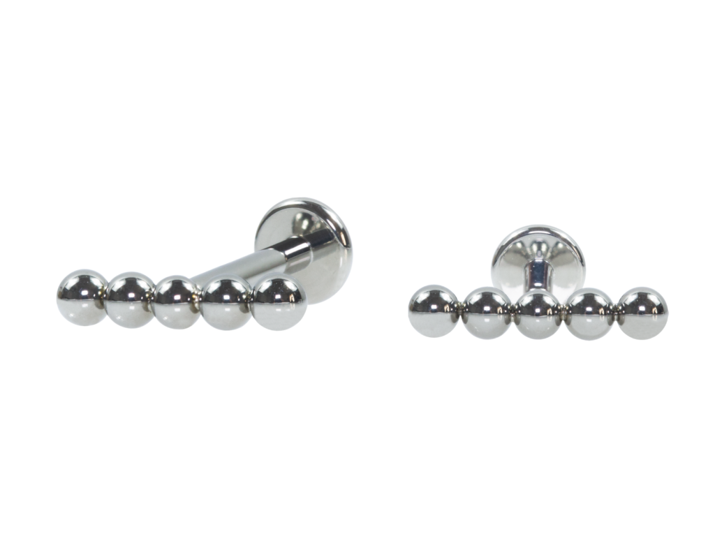 LABRET TITÂNIO R/I CLUSTER 5 ESFERAS