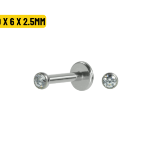 LABRET TITÂNIO PONTO DE LUZ PUSH PIN - 1.0 x 6 X 2.5MM