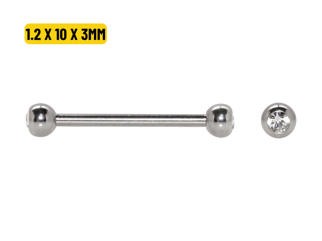MICRO RETO AÇO C/ STRASS - 1.2 X 10 X 3MM
