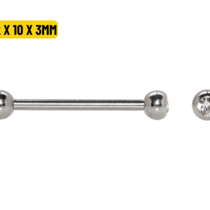 MICRO RETO AÇO C/ STRASS - 1.2 X 10 X 3MM