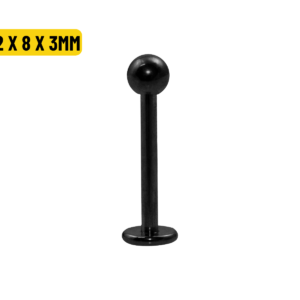 LABRET PVD BLACK - 1.2 X 8 X 3MM