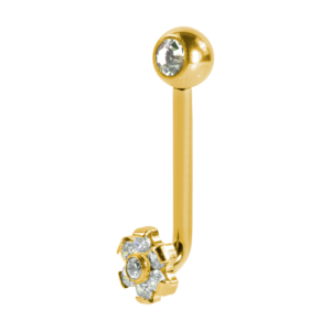 ÍNTIMO TITÂNIO PVD R/I FLOR CRAVEJADA - 1.6 X 14 X 5/5MM