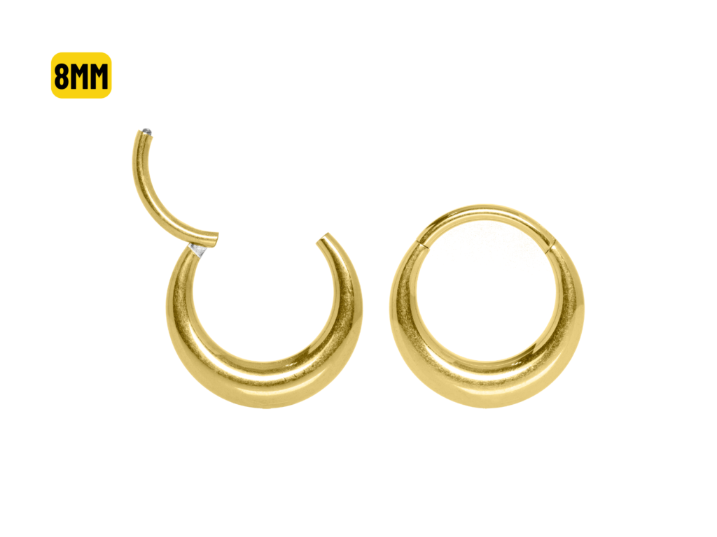 SEGMENTO CLICKER TITÂNIO PVD GOLD OVAL - 8MM