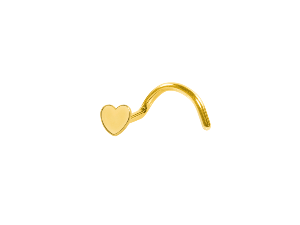 NOSTRIL TITÂNIO PVD GOLD CORAÇÃO - 0.8MM