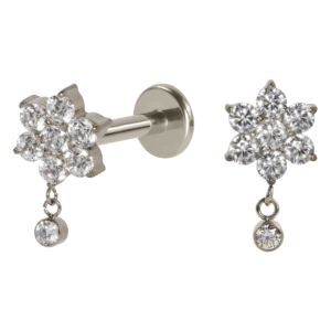 LABRET TITÂNIO R/INTERNA PENDURICALHO FLOR