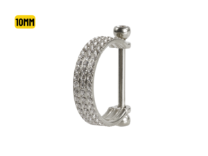 SEMI ARGOLA C/ BARRA AÇO R/I 3 FILEIRAS CRAVEJADAS – 10MM