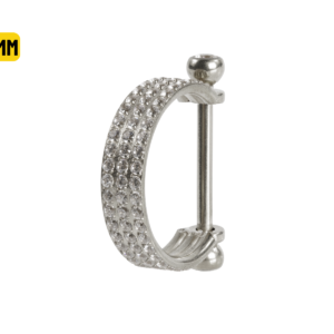 SEMI ARGOLA C/ BARRA AÇO R/I 3 FILEIRAS CRAVEJADAS - 10MM
