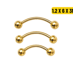 MICRO CURVO PVD GOLD - 1.2 X 6 X 2.5MM