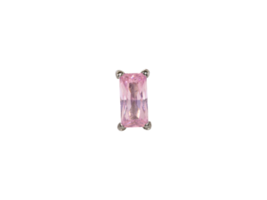 TOPO TITÂNIO 0.9 (1.2MM) – RETÂNGULO C/ ZIRCÔNIA ROSA