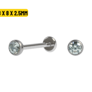 LABRET TITÂNIO PONTO DE LUZ PUSH PIN - 0.8 X 8 X 2.5MM
