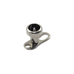 MICRODERMAL TITÂNIO C/ STRASS BLACK - 4MM