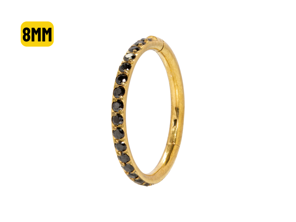 SEGMENTO CLICKER AÇO PVD C/ ZIRCÔNIA BLACK - 1.2 X 8MM
