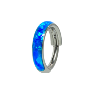 ARGOLA CLICKER TITÂNIO OPALA 1.2 X 8MM - AZUL