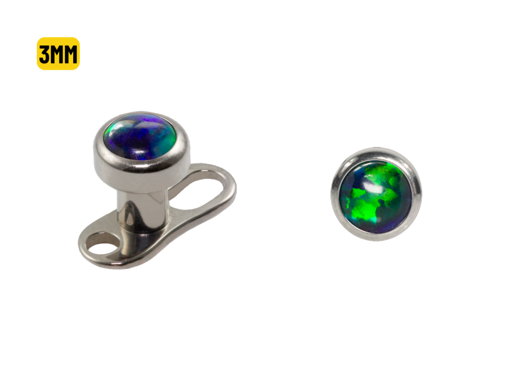 MICRODERMAL TITÂNIO C/ OPALA VERDE - 3MM