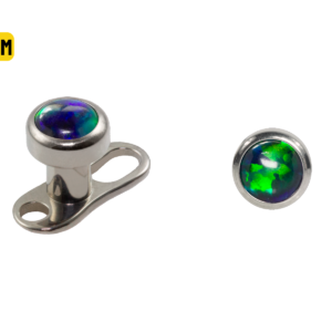 MICRODERMAL TITÂNIO C/ OPALA VERDE - 3MM
