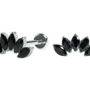 LABRET TITÂNIO R/I CLUSTER 5 PEDRAS MAIOR MOD5 - BLACK