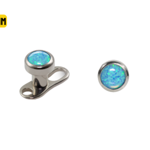 MICRODERMAL TITÂNIO C/ OPALA AZUL CLARO - 4MM
