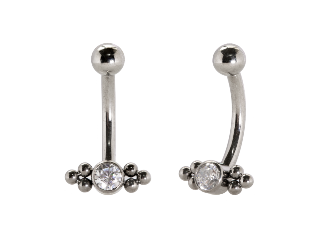 MICRO CURVO TITÂNIO R/I INDIANO C/ ZIRCÔNIA - 1.2 X 8MM