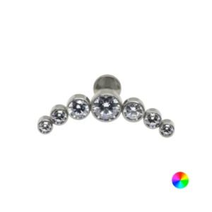 LABRET TITÂNIO R/I CLUSTER 7 PEDRAS