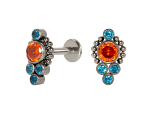 LABRET TITÂNIO R/I INDIANO C/ ZIRCÔNIA