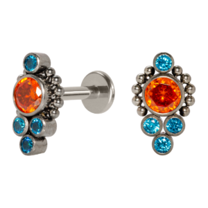 LABRET TITÂNIO R/I INDIANO C/ ZIRCÔNIA