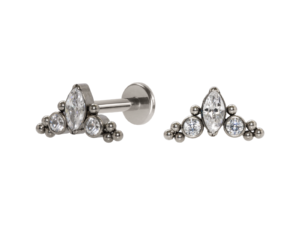LABRET TITÂNIO R/I CLUSTER INDIANO 3 PEDRAS