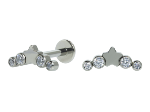 LABRET TITÂNIO R/I CLUSTER ESTRELA C/ PEDRA – 1.6 MM