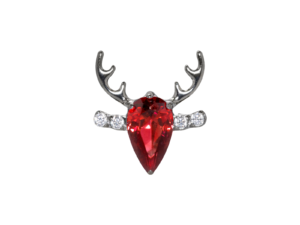 TOPO TITÂNIO 0.9 (1.2MM) – CERVO C/ ZIRCÔNIA VERMELHA