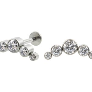 LABRET AÇO R/I CLUSTER 5 PEDRAS