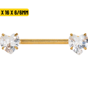 MAMILO TITÂNIO PVD R/I C/ ZIRCÔNIA CORAÇÃO - 1.6 X 16 X 6/6MM