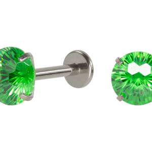LABRET TITÂNIO R/I C/ ZIRCÔNIA VERDE - 1.2 X 8 X 6MM