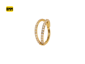 SEGMENTO CLICKER AÇO PVD 2 FILEIRAS C/ ZIRCÔNIA – 8MM