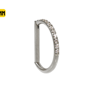 MEIA ARGOLA CLICKER TITÂNIO METADE CRAVEJADA - 10MM