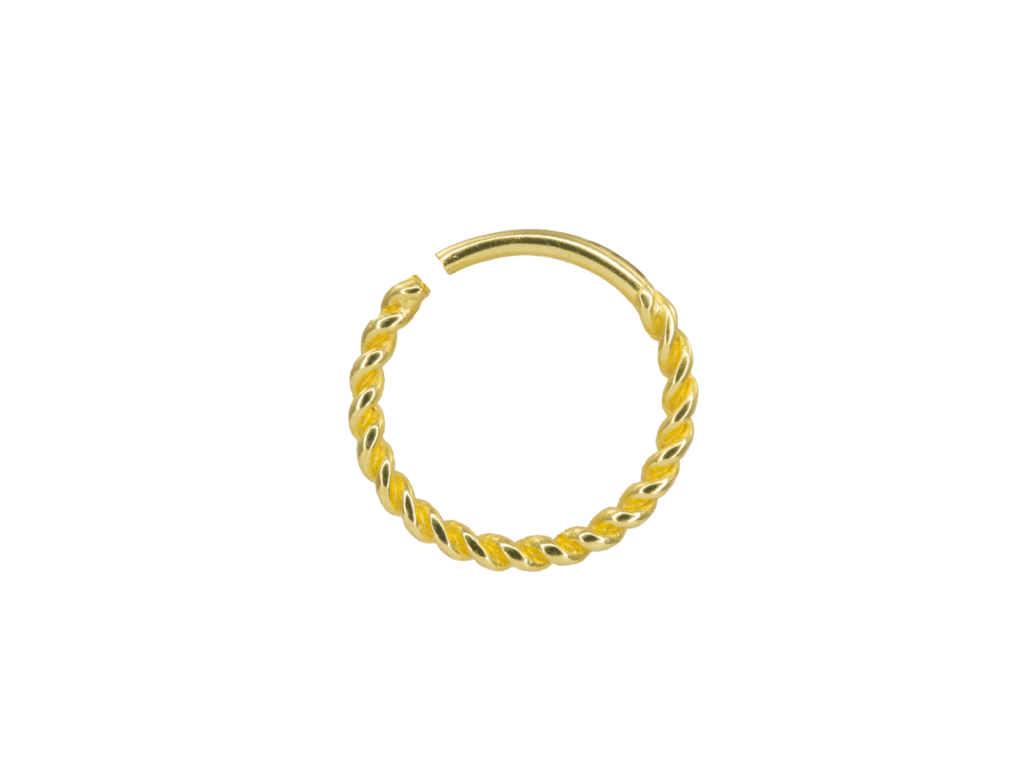 ARGOLA TORÇÃO CORDÃO NÁUTICO P157 - BANHADO A OURO