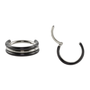 SEGMENTO CLICKER TIT 3 FILEIRAS NATURAL/ PVD BLACK - 1.2X10