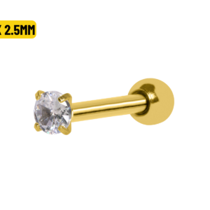 MICRO RETO PONTO DE LUZ PVD GOLD - 8 X 2.5MM