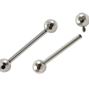 BARBELL RETO TITÂNIO R/I ESFERA LAPIDADA - 1.6 X 16 X 5MM