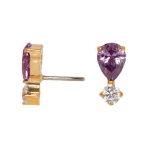 TOPO TITÂNIO PUSH PIN (1.2MM) - ZIRCÔNIA ROXO / CRISTAL
