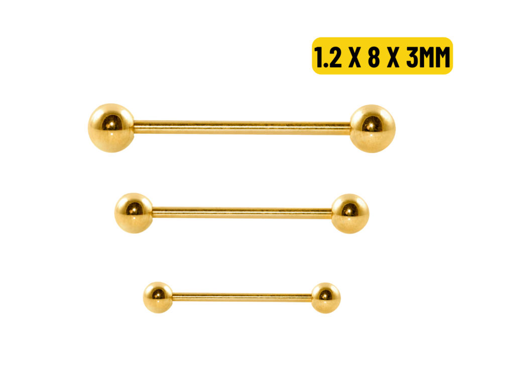 MICRO RETO PVD GOLD 1.2 X 8 X 3MM
