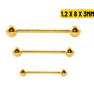 MICRO RETO PVD GOLD 1.2 X 8 X 3MM