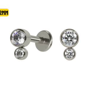 LABRET TITÂNIO R/I 2 PEDRAS - 3/2MM