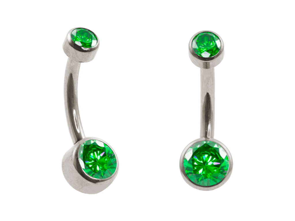 BANANA BELL TITÂNIO R/I FLAT C/ ZIRCÔNIA - VERDE