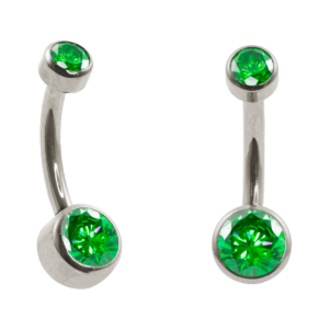 BANANA BELL TITÂNIO R/I FLAT C/ ZIRCÔNIA - VERDE