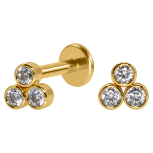 LABRET AÇO PVD R/I TRINITY FLAT/ PEDRA