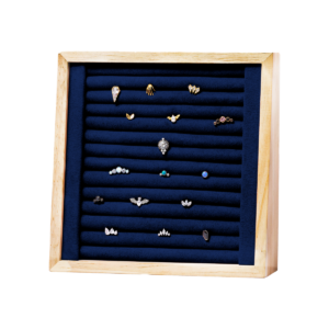 EXPOSITOR MADEIRA QUADRADO 15X15CM - AZUL MARINHO