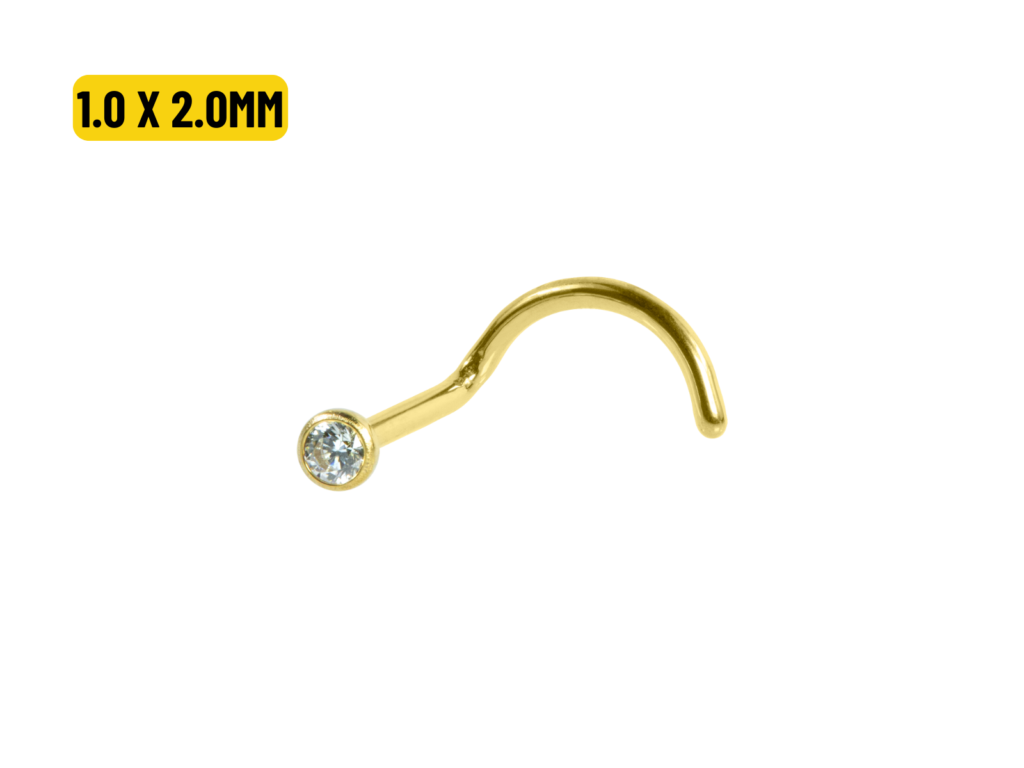 NOSTRIL AÇO PVD C/ ZIRCÔNIA CRAV. INGLESA - 1.0 X 2.0MM